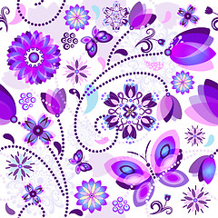 Image showing Seamless spring floral pattern