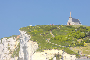 Image showing landscape of cliffs of Etretat in Normandy in France