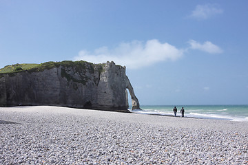 Image showing landscape of cliffs of Etretat in Normandy in France