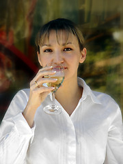 Image showing Business woman relaxing