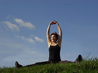 Image showing Beautiful woman in grass