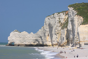 Image showing landscape of cliffs of Etretat in Normandy in France