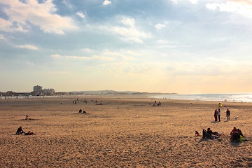 Image showing sunset on the beach at Boulogne sur mer in France