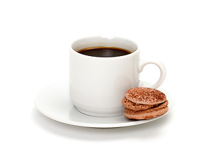 Image showing Colorful Macaroon and cup of coffee