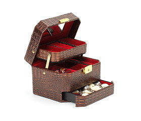 Image showing Leather box for cosmetic or jewelry