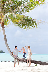 Image showing family at the beach