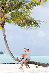 Image showing happy family at the beach