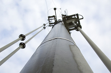 Image showing forefront of a railway catenary