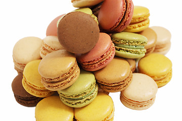 Image showing assortment of macaroons on a white background