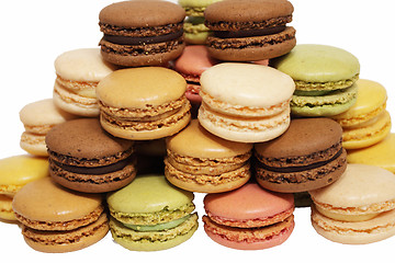 Image showing assortment of macaroons on a white background