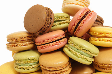 Image showing assortment of macaroons on a white background