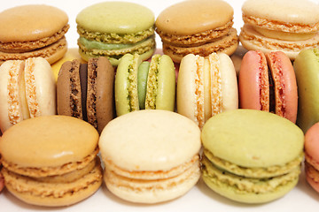 Image showing assortment of macaroons on a white background