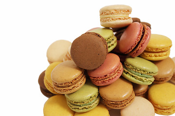 Image showing assortment of macaroons on a white background