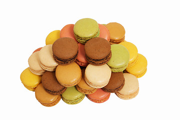 Image showing assortment of macaroons on a white background