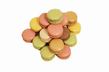 Image showing assortment of macaroons on a white background