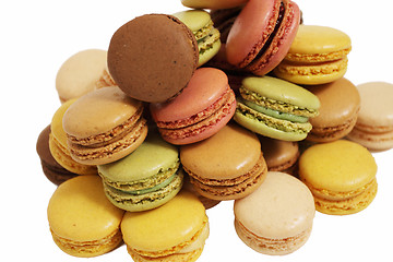 Image showing assortment of macaroons on a white background