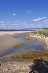 Image showing seascape and beach at low tide on the coast of opal in France