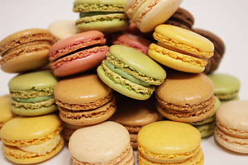 Image showing assortment of macaroons on a white background