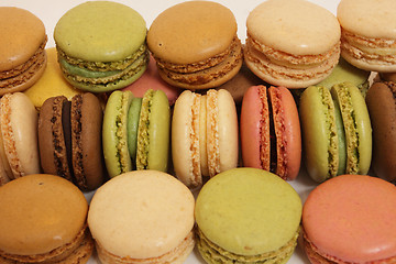 Image showing assortment of macaroons on a white background