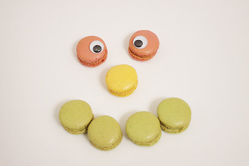 Image showing assortment of macaroons on a white background