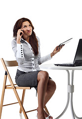 Image showing Young women talking by phone