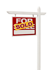 Image showing Sold For Sale Real Estate Sign with Clipping Path