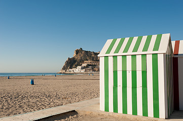 Image showing Beach huts