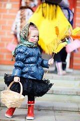 Image showing Little girl celebrating Easter