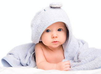 Image showing Baby in bath towel