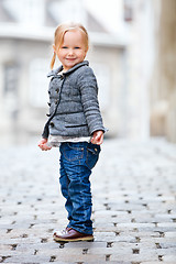 Image showing Little girl portrait outdoors