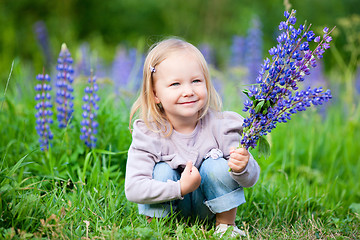 Image showing Little girl in meadow