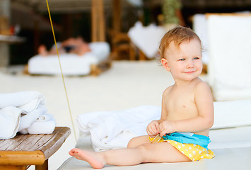 Image showing Toddler girl on vacation