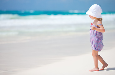 Image showing Little cute girl at beach