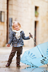 Image showing Little girl portrait outdoors