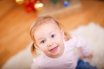 Image showing Portrait of adorable playful girl