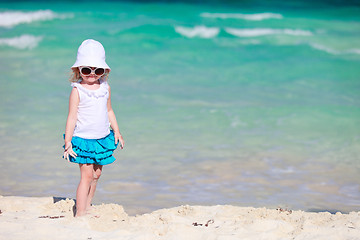 Image showing Adorable little girl at beach