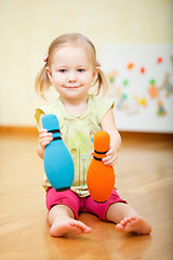 Image showing Toddler girl playing