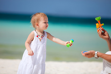 Image showing Toddler girl on vacation