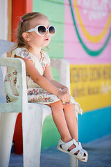 Image showing Little girl in Caribbean town