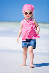 Image showing Adorable little girl at beach