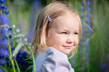 Image showing Little girl in meadow