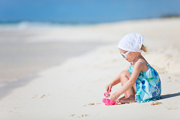 Image showing Adorable little girl at beach