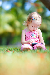 Image showing Toddler girl at summer