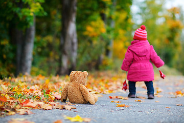 Image showing Toddler girl outdoors