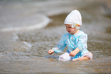 Image showing Baby at the beach