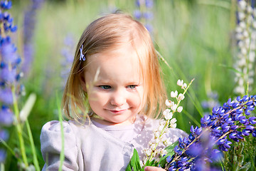 Image showing Little girl in meadow
