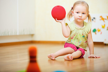 Image showing Toddler girl playing
