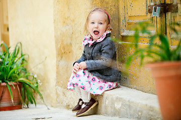 Image showing Little girl portrait outdoors