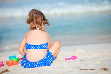 Image showing Adorable little girl at beach