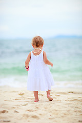 Image showing Little girl at beach